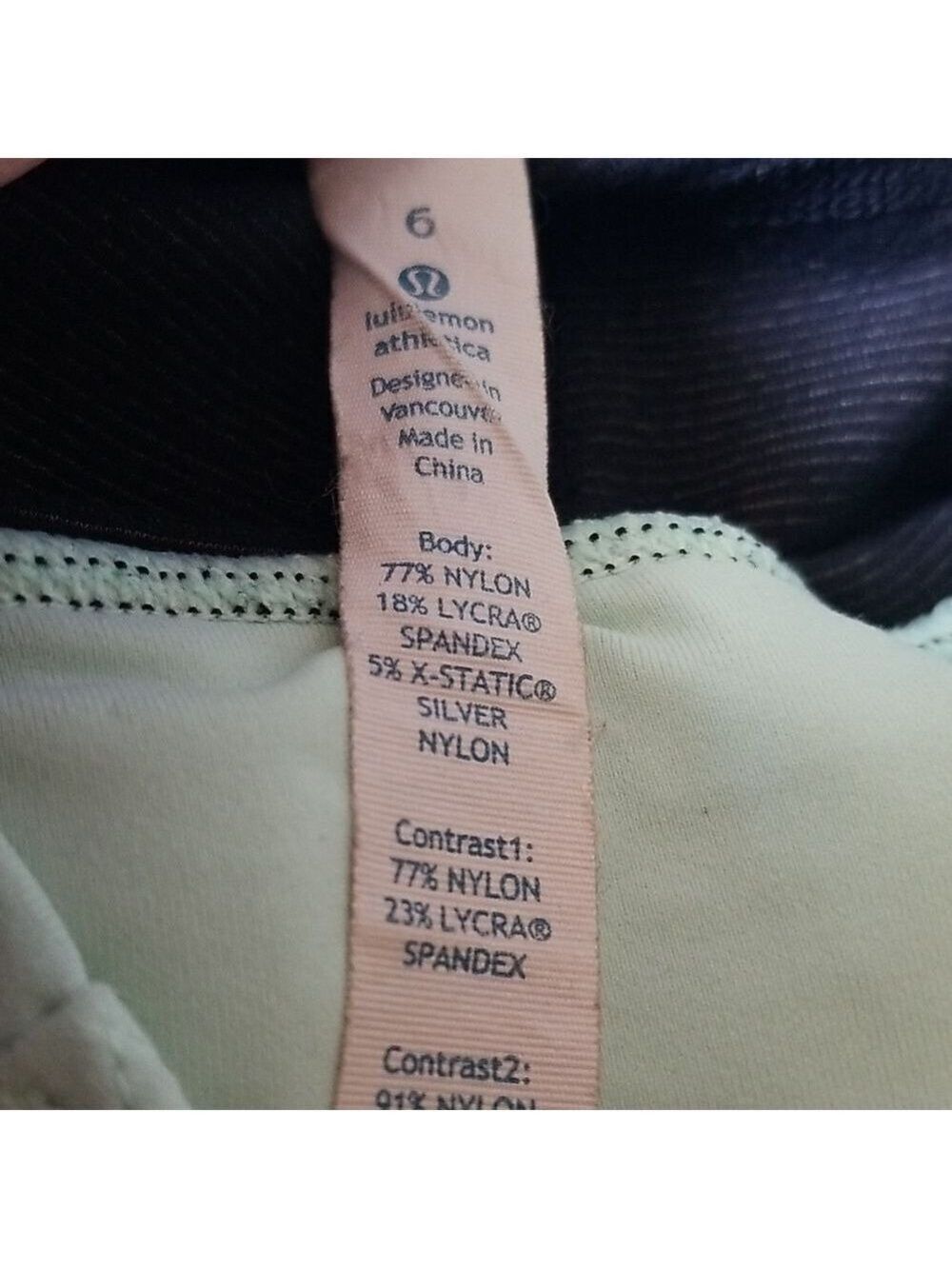 Lululemon Crop Leggings with Colored Waist Size 6 - Picture 4 of 5